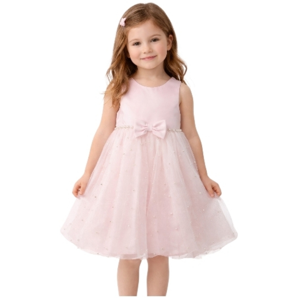 Princess Couture EUC Pearls Embellished Pink White Girls Size 4